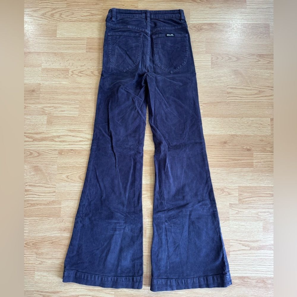 ROLLA'S Women's Eastcoast Flare Corduroy Midnight Blue Bottoms Size 26 - Picture 7 of 8